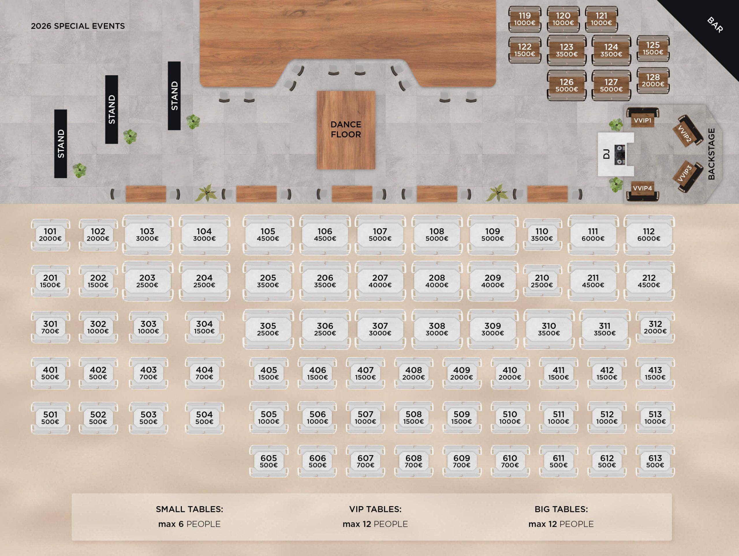 Vip Tables Special Events