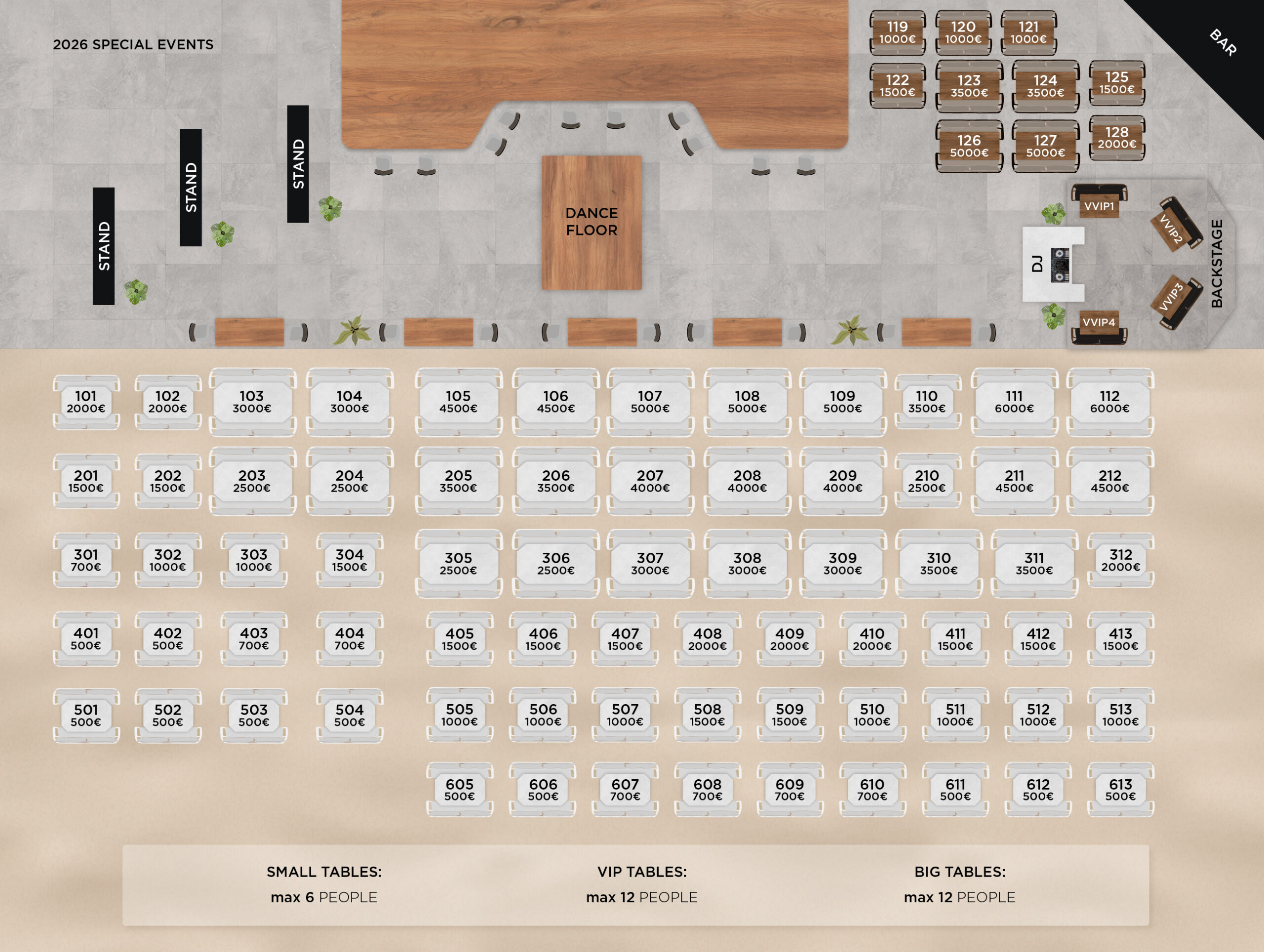 Vip Tables Special Events